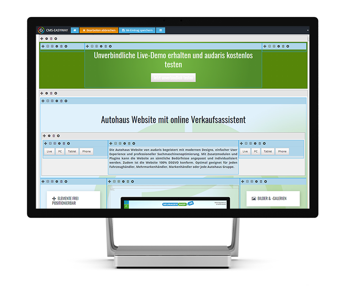 Webseite pflegen mit CMS von audaris