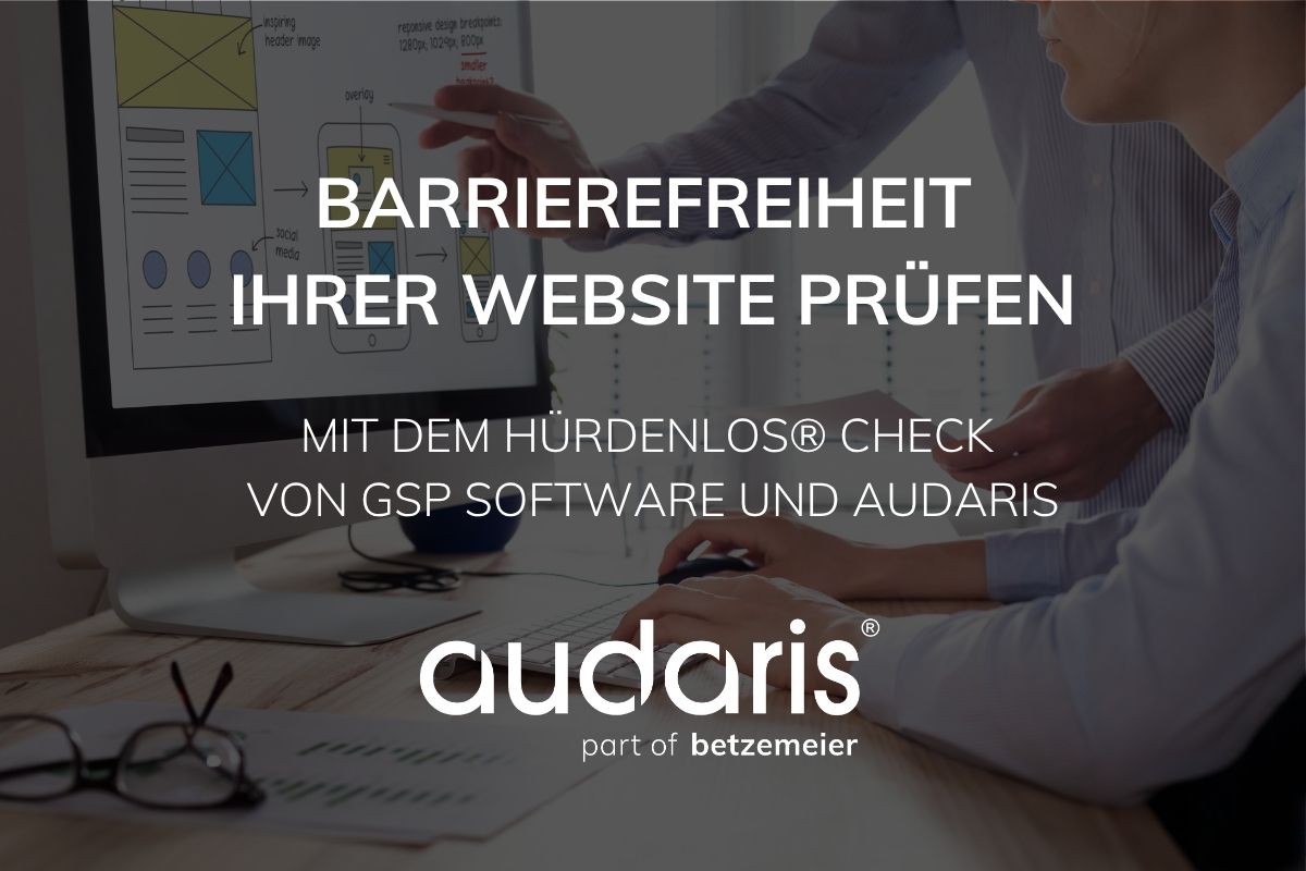 Kopfgrafik: Barrierefreie Website mit dem hürdenlos® Check