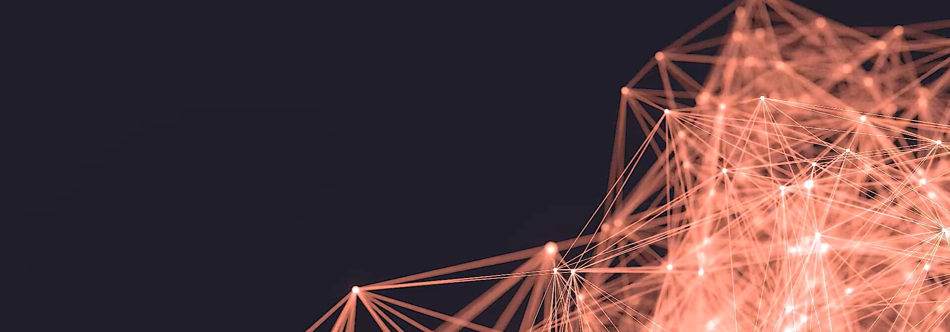 Das Bild zeigt orangene Lininen und Punkte, die ein Netzwerk darstellen